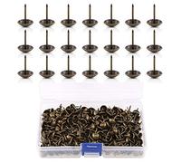 CZ Store Clavos de Bronce para Tapicería -17X11mm|Juego 150|✮✮GARANTÍA DE POR VIDA✮✮- Chinchetas Decorativas para Sillas, Muebles - Vintage, Acabado Latón Antiguo