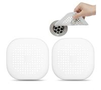 CZ Store - Filtro de Desagüe de Caucho X2 - Blanco - ✮✮GARANTÍA DE por Vida✮✮ - Tapón de Goma de Silicona, Filtro de Ducha, Rejilla para Baño - Atrapa Pelo y Restos de Comida - Ventosa Antideslizante