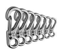 CZ Store®- Mosquetones Pequeños | Pack de 10 | Negro/Gris | ✮✮GARANTÍA DE por Vida✮✮ - Alta Resistencia, 15 kg - Ganchos de Bloqueo para Camping, Senderismo, Supervivencia (Gris)