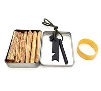CZ-XING Survival - Juego de pedernal de emergencia, varilla de magnesio Flint Fire Starter caja impermeable para exterior Fatwood Stick Fire Starter Herramienta de supervivencia
