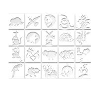 CZAKOMIX 20 Piezas Stencil Plantillas Pintura Animal, Plantillas de Animales,Reutilizable Painting Templates Kit para Niños,DIY Plantilla Decorativa,para Pintar, Hacer Tarjetas de álbum de Recortes