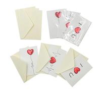 CZAKOMIX 6 PiezasTarjetas de Navidad,Tarjetas de Amor, 3 Patrones Diferentes Tarjetas San Valentín con Sobres Blancos Jazmín,Adecuadas para Día de San Valentín,Navidad, Acción de Gracias, Aniversarios