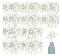 CZAYEFNH 50 Pcs Gypsophila Flores Artificiales, 50 unidades de mini gypsophila secado, pequeño ramo de gypsophila para Ramos de Novia, Arreglos Florales, Decoración de Hogar y Oficina (Blanco Marfil)