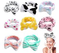 CZAYEFNH 8 Piezas Cintas para el Cabello con Lazo Diademas de Maquillaje Lazos Envolturas para el Cabello Cinta para el Cabello Cosmética de Lana Coral Bandas para el Cabello