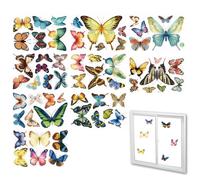 CZAYEFNH Adhesivos Cristales y Vinilos para Ventanas - Elegante Set de Mariposas Decorativas, Pegatinas de Flores y Vinilo Puerta Cristal, Personalizables y Resistentes