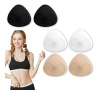 CZAYEFNH Cojines de Sujetador，3 pares de almohadillas para sujetador, triangulares, transpirables, color piel, almohadillas extraíbles, para mujeres y niñas - Perfecto para Todo tipo de Prendas