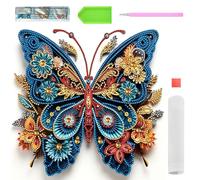 CZAYEFNH Kit de Pintura Diamante Mariposa 5D Completo 30x25cm DIY Cuadro de Diamantes para Adultos Decoración de Pared Regalo Creativo Relajante