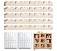 CZAYEFNH Listones de Madera Decorativos sin Pintar, 40 cm, 10 Bordes ondulados, Paquete de 20 Unidades, Ideal para proyectos DIY, personalización y decoración de Interiores