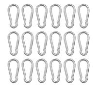 CZAYEFNH Mosquetones，18 Piezas Mosquetón de Acero Inoxidable M5, 50 x 5 mm, Carabiner para Llavero, Camping, Pesca y Senderismo