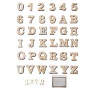 CZAYEFNH números y Letras de Madera 200 Piezas Manualidades Madera Natural 15mm decoración DIY para álbumes y proyectos creativos