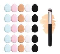 CZAYEFNH Pack De 25 Aplicadores De Maquillaje para Dedos Y Pinceles Correctores - Ideal para Bases Líquidas, Correctores Y Cosméticos - Mini Aplicadores Suaves con Soporte para Dedos