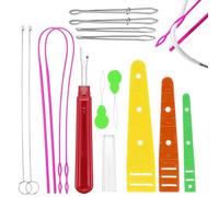 CZAYEFNH Set de 15 Lazos de Costura - Ayuda para Enhebrar, Enhebrador de Aguja para Coser a Mano, Aguja de Captura, Aguja de Carne con Ojal, Aguja de Pasear - Ideal para todos los Proyectos de Costura