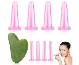 CZAYEFNH Ventosas Faciales,9 Piezas Ventosas Masaje, Guasha Facial，Perfecto para uso en el hogar o en entornos como salones de belleza