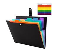 CZAYEFNHA 4 Carpetas de Acordeón 7 Bolsillos, Carpeta de archivos extensible A4, Carpeta Clasificadora, Gran Capacidad Carpetas de Archivos con cierre a presión para Escolares, Oficina, 24 Etiquetas