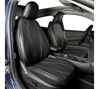 CZCGYDY Juego Completo de Fundas de Asiento de Coche para Ford Mustang Mach E de Microfibra, Protector de cojín de Cuero Vegano, decoración Interior de automóvil con Bolsa de Aire (5 Asientos, Negro)