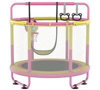 CZCPAPY Trampolín infantil para niños, exterior, 3-8 años, cama elástica, red de seguridad, cesta, barra, columpio