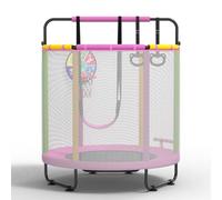 CZCPARY Trampolín infantil para niños, con aro de baloncesto, columpio, anillo de tracción, adecuado para interior y exterior, adecuado para niños, regalos de cumpleaños