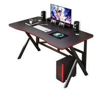 CZDANG Computer Desk，Computer PC Gaming Table Carbon Fiber Surface Sturdy PC Desk for Home Office,Industrial Design(Zwart,140 * 60 * 75cm)