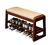 CZDANG Entryway Bench with Shoe Rack, Hallway Solid Wood Benches with Leather Cushion, Wooden Dining Stool or Living Room, Dining Room,(100 * 35 * 42cm)
