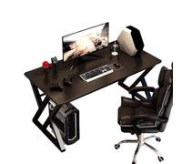 CZDANG Gaming Desk，Computer PC Gaming Table with Cable Management Holes, Sturdy PC Desk X Shape for Home Office,Industrial Design(Zwart,120 * 60 * 75cm)