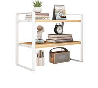 CZDANG Wooden Open Bookcas Office Furniture Small Storage Bookshelf Modern Metal and Wood Standing Etagere Bookcase for Home Office Living Room Bedroom(Blanco,30 * 20 * 36cm)