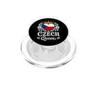 Czech Queen Czech Republic Flag Proud Czech Woman PopSockets PopGrip para MagSafe