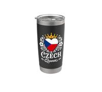 Czech Queen Czech Republic Flag Proud Czech Woman Vaso térmico de acero inoxidable de doble pared