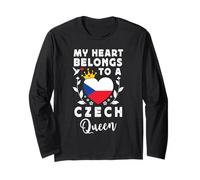 Czech Queen Czech Wife Girlfriend Czech Republic Flag Manga Larga