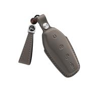 CZEMAM Funda de piel delicada para llavero de coche para BYD Yuan Plus Pro | Funda para llave remota King Seal Dolphin Surf Atto 2, accesorios para llave inteligente de coche con llavero, color marrón