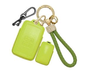 CZEMAN Funda para Llave Verde Se Ajuste Para Renault Clio 4/5/6 2026 Captur | Funda de piel para llave de coche Sandero Stepway 3 para Alpine A290 A390 A110 Accesorios 4 botones