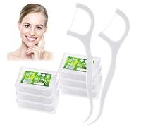 Czemo Hilo Dental con Mango 300 piezas Seda Dental Palo Hilo Dental Pre-cortadas Seda de Dientes, Pack de 6