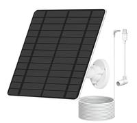 Czemo Panel Solar para Cámara de Seguridad con Conexión USB y USB-C, Cargador de Panel Solar Compatible con Anillo de Cámara de Batería Recargable, IP65 Impermeable