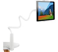 Czemo Soporte Tablet, Soporte Móvil Multiángulo Flexible con Cuello de Cisne Brazo Compatible con iPad/iPhone 4-11 Pulgadas (Blanco)