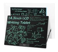 Czemo Tableta de Escritura LCD 14,3 Pulgadas, Reutilizables Pizarra Electrónica Tableta Escritura LCD Adulto Pizarra mágica para Dibujar, Oficina, Aula, Notas, Color único
