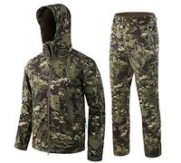 Czen Chaqueta y pantalones tácticos para hombre, traje de ropa de combate, uniforme de caza de camuflaje militar, conjunto de 2 uds, traje de ropa Multicam del ejército (GREEN CP,3XL)