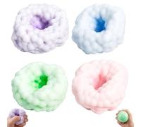 CZFDHP Juego de 4 bolas antiestrés crujientes y esponjosas, juguetes sensoriales ruidosos para escritorio de oficina, enfoque y relajación, varios colores (azul, rosa, morado, verde)