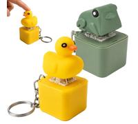 CZFDHP Paquete de 2 pares de llaveros de rana y pato, dijes de bolsa de animales iluminados con sonido, accesorios de botón para llaves y mochilas