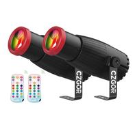 Czgor Luz Pinspot de 18 W, RGBW espejo bola de discoteca con control remoto, enfoque manual 4 en 1 LED 16 colores de luz, iluminación de escenario súper brillante para DJ, fiesta, club, bar, boda