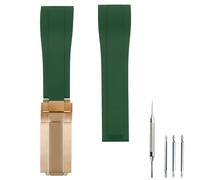 Czjiaqh Correa de reloj de goma de 20 mm para hombre, compatible con Rolex Daytona, negro, verde, agua, fantasma, deportes al aire libre, correa de reloj de silicona, accesorios para mujer (hebilla