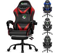 Czlolo - Silla para juegos con reposapiés, soporte lumbar para videojuegos con patas de metal, silla reclinable con respaldo alto con reposacabezas, silla de computadora giratoria de oficina para