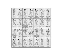 CZMDKEXM 24 Step Soothing Motion Sequence Poster Mindful Practice Chart Educational Wall-Art for Living Room Study Space Decor 8 X 12 in