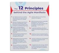 CZMDKEXM Agile Workflow Principles Chart Scrum Project Management Poster Core Values Guide Infographic Canvas Wall-Art for Office Tech Team Meeting Room (8 X 12 in)