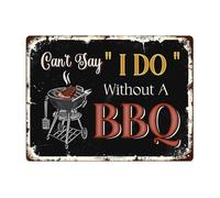 CZMDKEXM Backyard Wedding Metal Sign Can’t Say I Do Without A BBQ Funny Retro Decor for Patio Home Bar Engagement Gift 8 X 12 inch