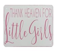 CZMDKEXM Blessed with Little Girls Metal Tin Plaque Rustic Vintage Wall Decor for Nursery Playroom Girls Bedroom 8 X 12 in