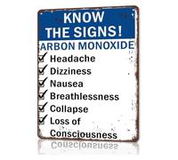 CZMDKEXM Carbon Monoxide Detection Aluminum Sign Poison Prevention Guide For Home Basement Laundry Room Public Area Decor 8 X 12 inch