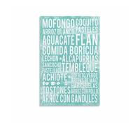 CZMDKEXM Classic Puerto Rican Foods Poster - Typography Style Wall-Art Print, Cultural Kitchen Decor Canvas for Foodie and Travel Lover(Framed,08x12inch(20x30cm))
