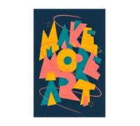 CZMDKEXM Colorful Motivational Art Print - “Make More Art” Abstract Canvas for Office & Studio, Inspiring Wall Decor for Living Room & Hobby Room (Framed,08x12inch(20x30cm))