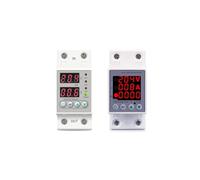 CZMDKEXM DIN Rail Dual Display Adjustable Over Under Voltage Current Protective Device Protector Relay 40A 63A 80A 100A 220V 230V (V A Type,L N 110V 60A)