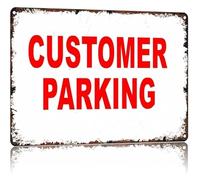 CZMDKEXM Distressed Metal Sign Customer Parking Vintage Retro Rustic Wall Decor for Business Lot or Home Garage 8 X 12 in