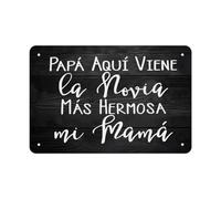 CZMDKEXM Father of the Bride Gift Tin Sign Spanish Wedding Quote For Dad On Your Special Day Rustic Metal Wall Decor Plaque 8 X 12 in